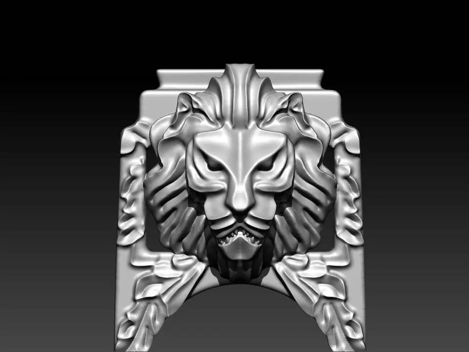 Lion Face 3d Ring,