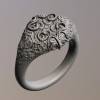 Sculpted Ornament signet Ring - Image 3