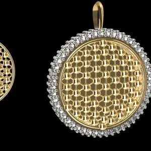 patterned diamond pendant