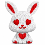 Cute Rabbit Weave Hearts Toy